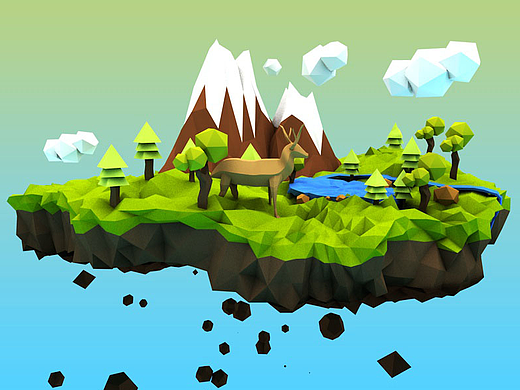 C4D设计作品（lowploy低边形风格）