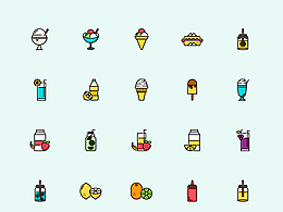 100 枚夏日食物和飲料圖標