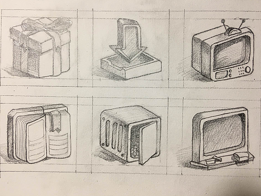 图标和界面手绘稿