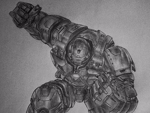 反浩克装甲-素描作品