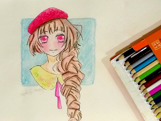 [周010] 临摹的第一幅水溶彩铅画