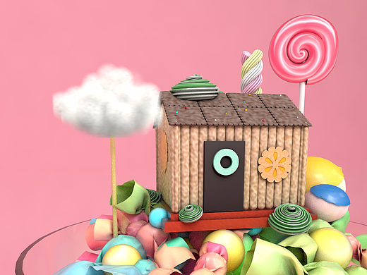 【X-半岛星球】X-糖果小屋（C4D系列练习-10）