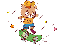 Ai矢量插画-滑板少年