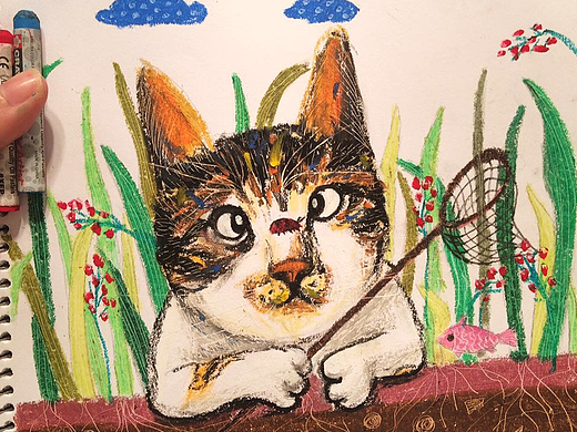 油画棒-还是猫