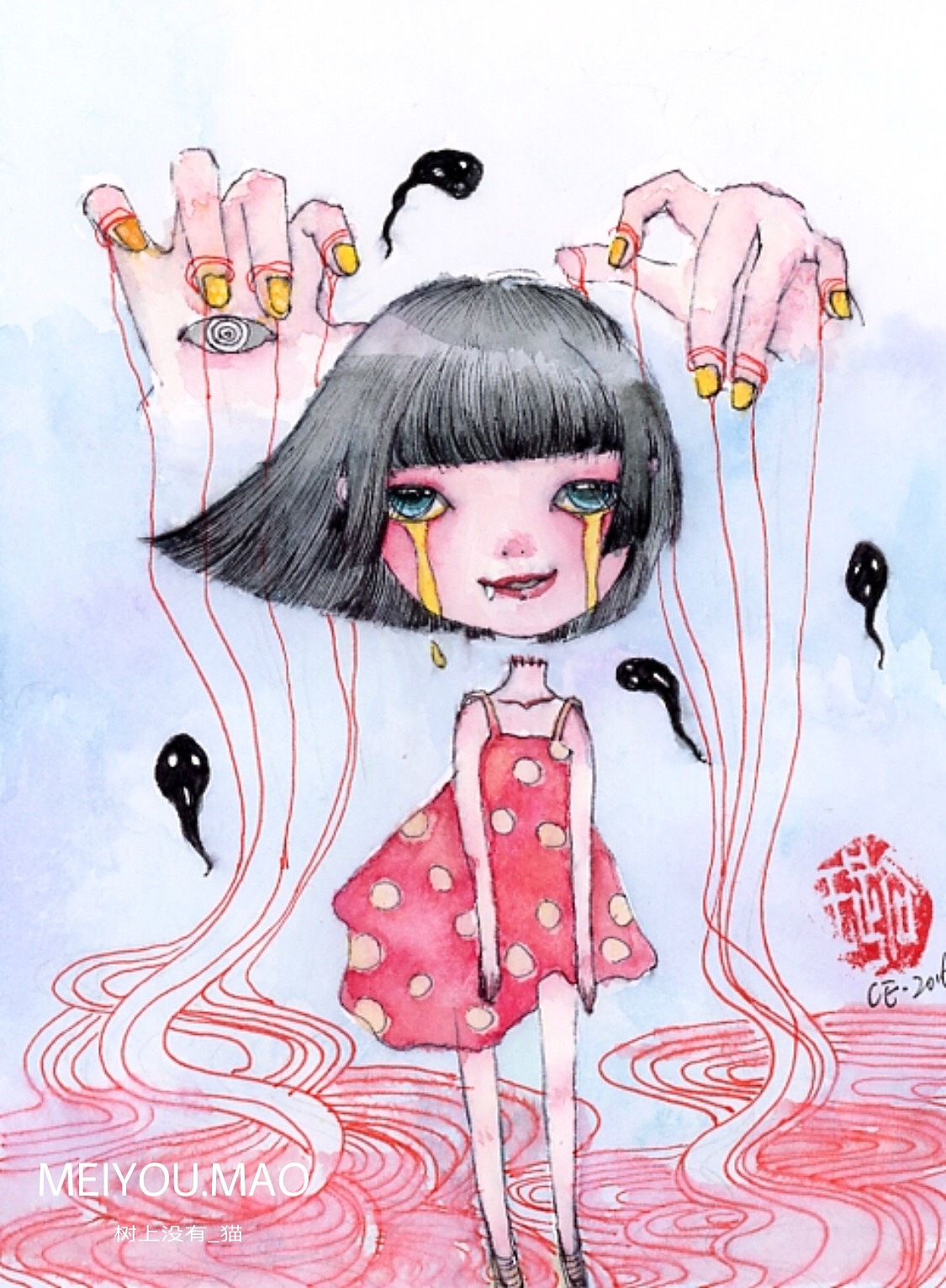 插画 不知名的悲伤（图ZMTMxNzMxMDg0） - 绘本 - 站酷设计师树上没有_猫原创素材 - 站酷ZCOOL