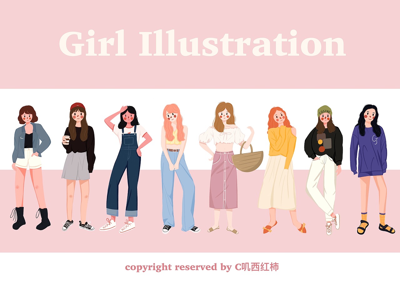女孩插画（图ZMjIzOTkzMDYw） - 创作习作 - 站酷设计师C叽西红柿原创素材 - 站酷ZCOOL