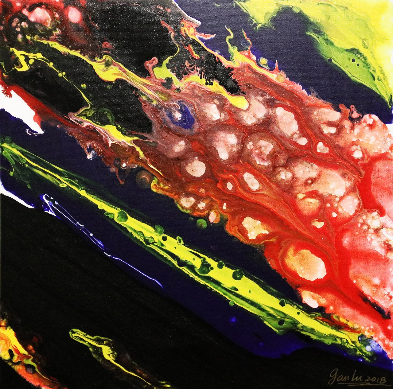 幻化泼彩——甘露作品：躁动（图ZMTA2ODM4ODUy） - 绘画 - 站酷设计师幻化泼彩原创素材 - 站酷ZCOOL