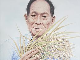 水彩《袁隆平先生》