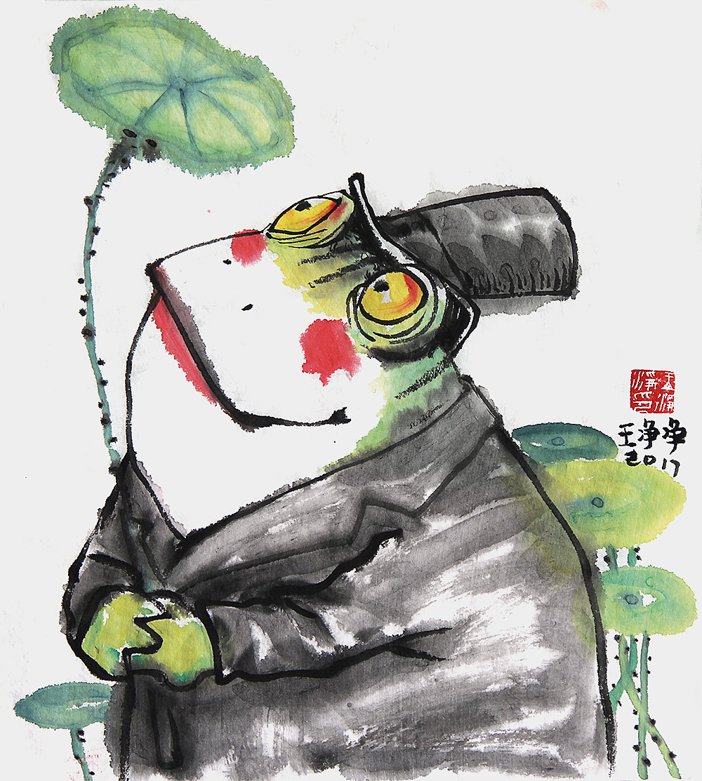 画儿晴天 王净净 卡萌 萌宠水墨画 水墨动物画