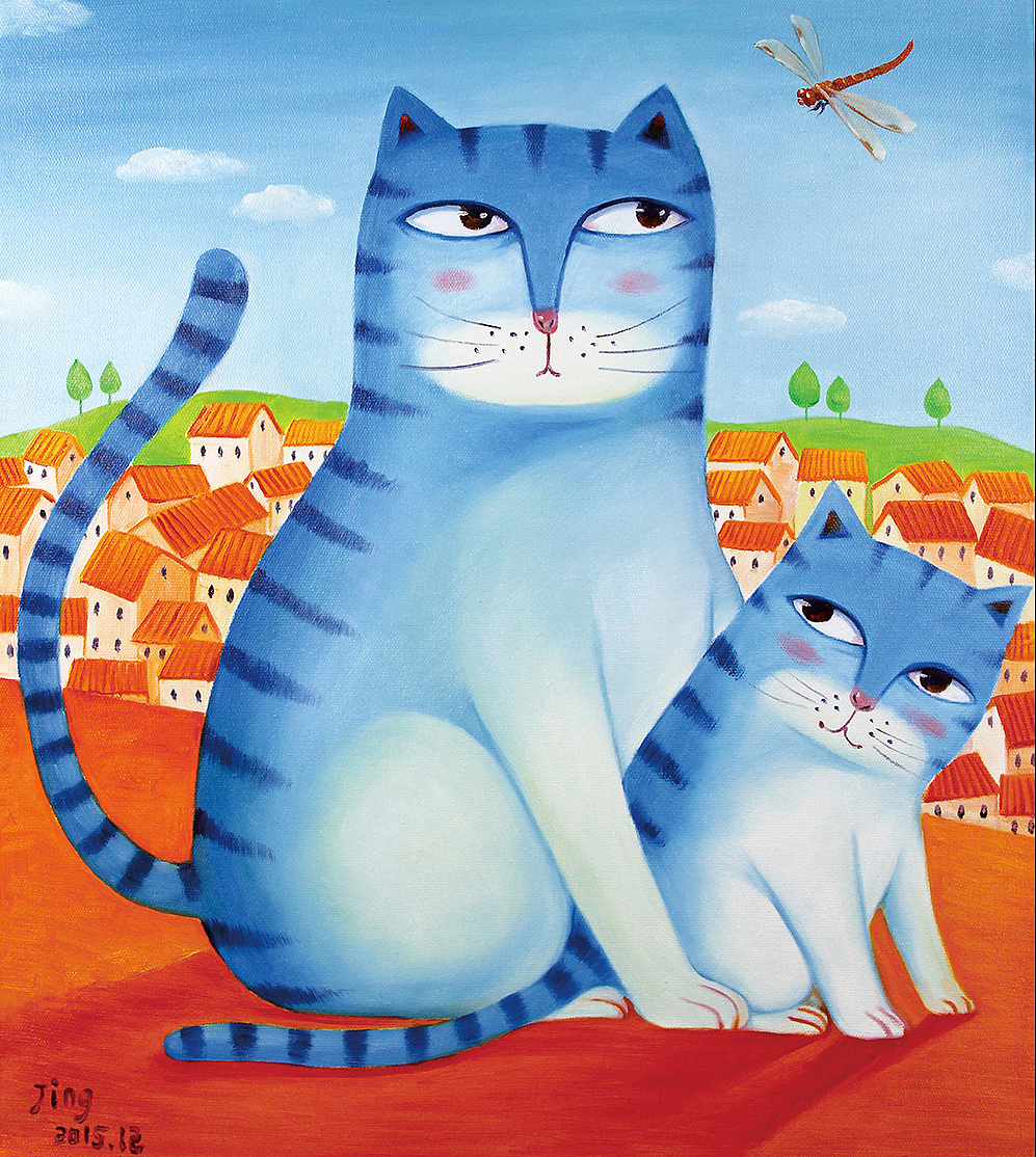 画儿晴天布面油画亲子猫系列三（图ZMzkzMzMwNTY=） - 绘画 - 站酷设计师画儿晴天原创素材 - 站酷ZCOOL