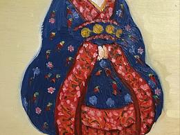 油畫｜財神與貓