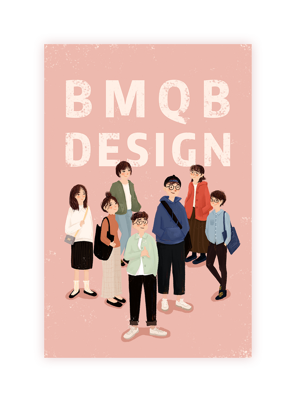 贝米设计团队部门手绘小合影