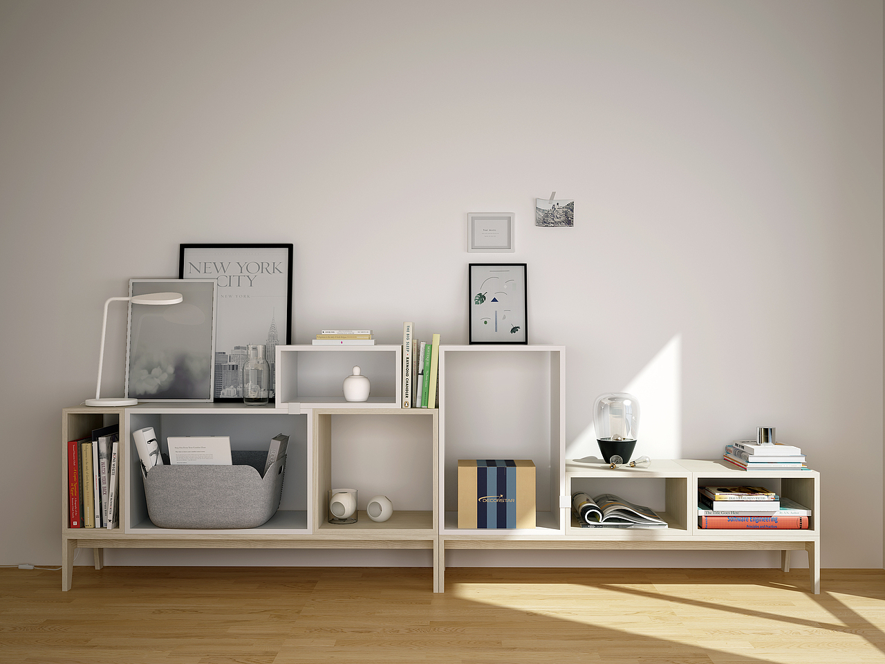 钨丝灯瓦楞纸板包装设计+场景渲染