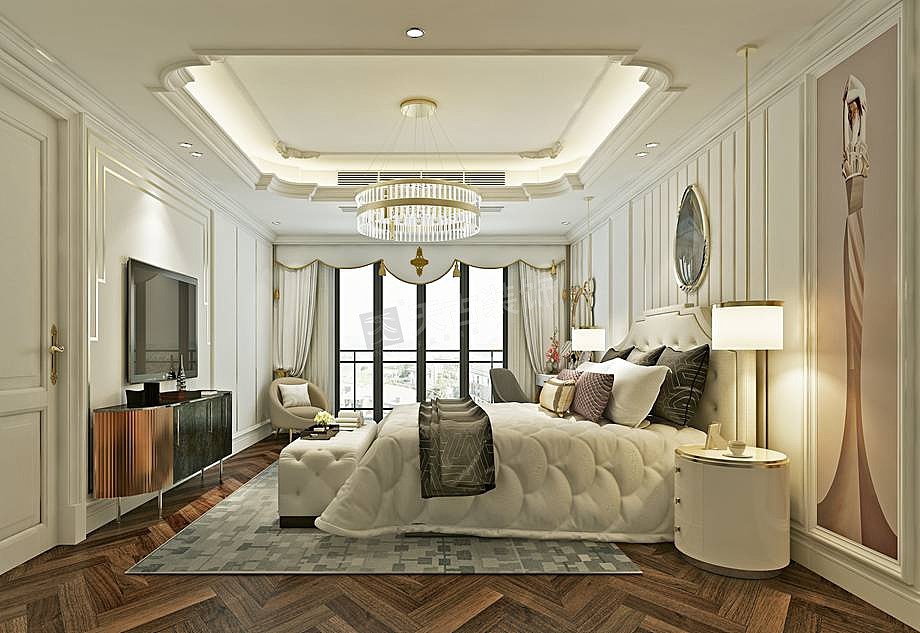 龙湖紫云台双拼别墅装修,法式风格别墅大宅设计效果图