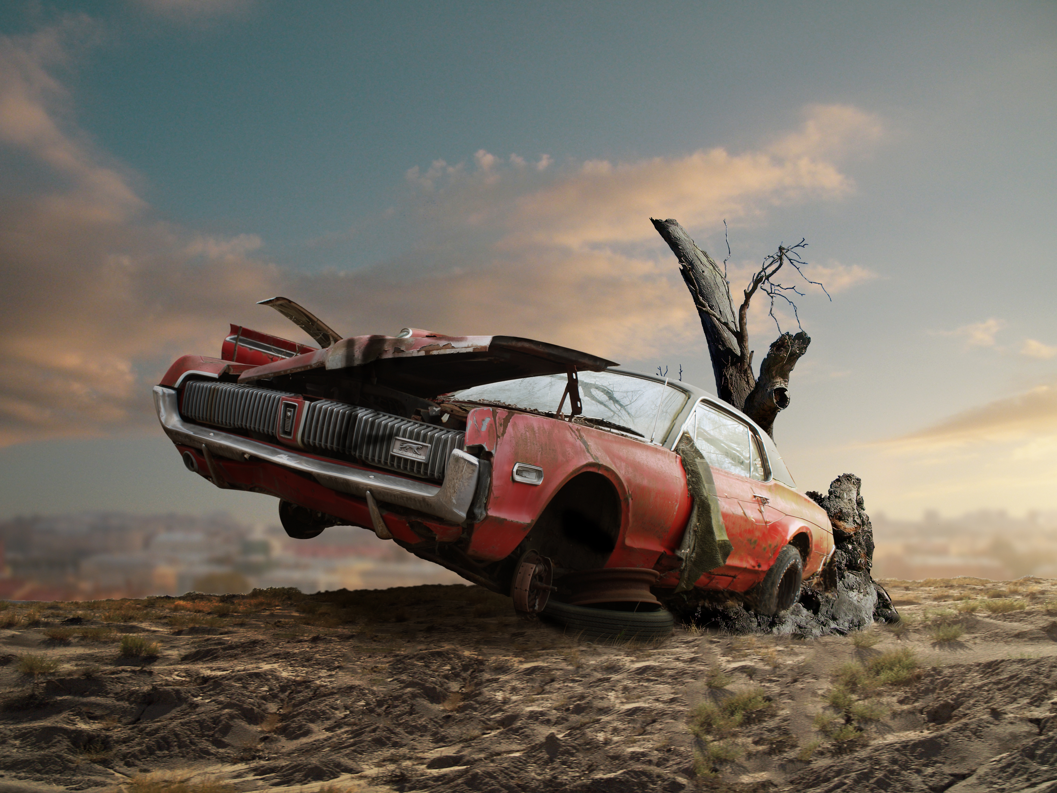 锈迹汽车ps合成教程