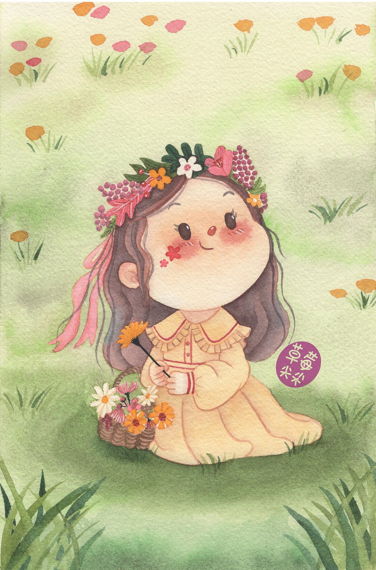 水彩原创 儿童插画