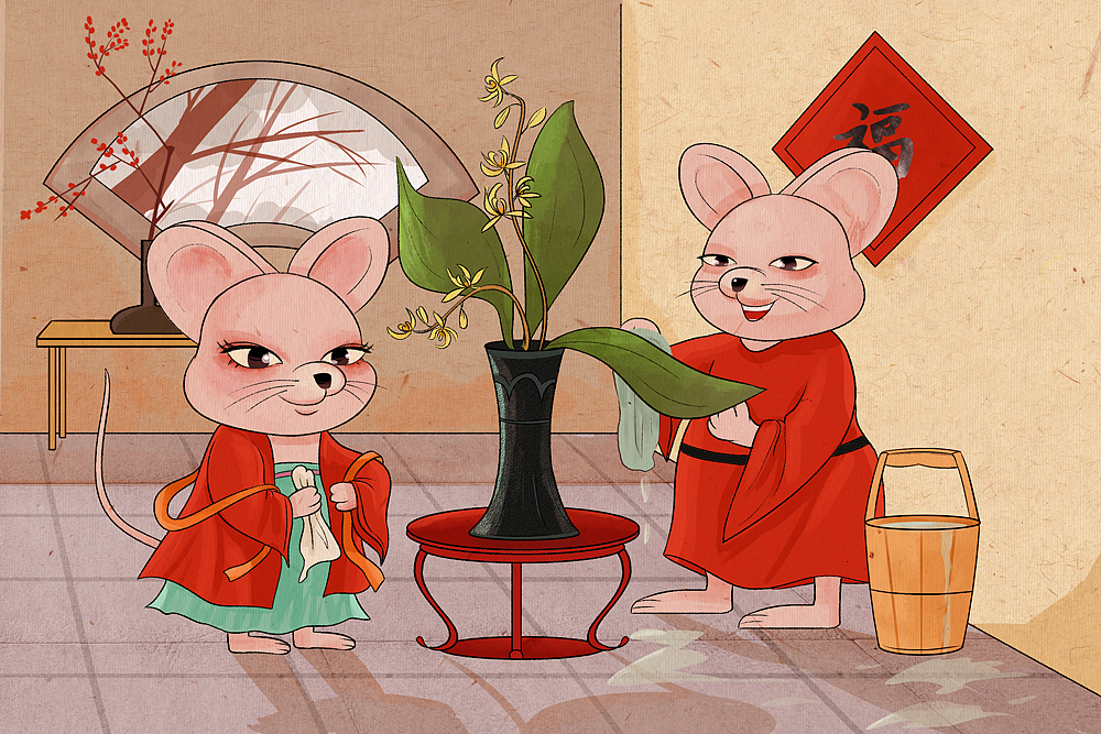 原创2020年（鼠年）年俗插画（图ZMTgyMzM4MDAw） - 商业插画 - 站酷设计师春木芽原创素材 - 站酷ZCOOL