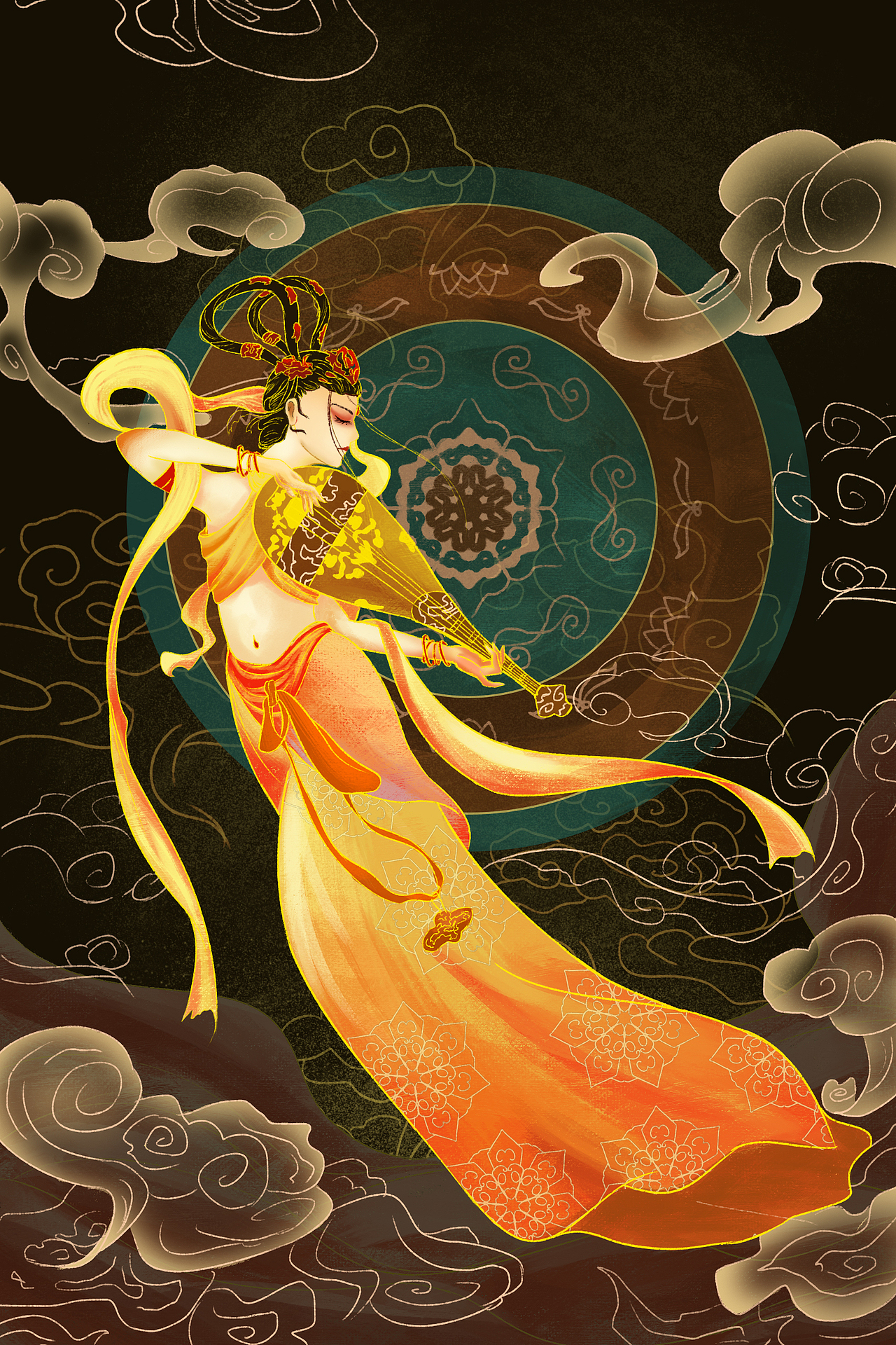 敦煌插画（图ZMjUzODM4MDgw） - 商业插画 - 站酷设计师坤坤k原创素材 - 站酷ZCOOL