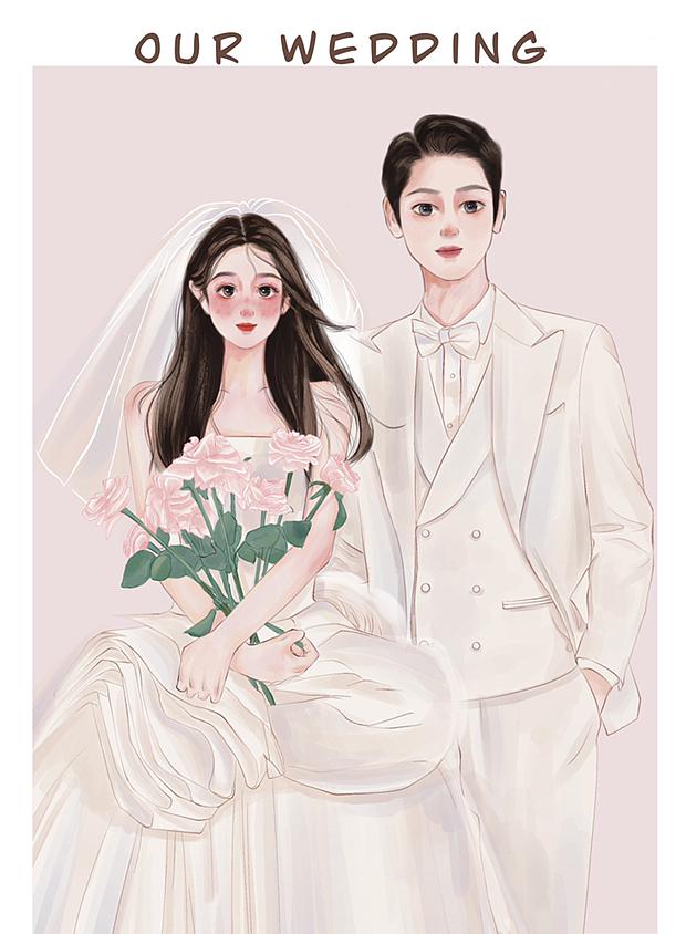 水彩系列—-手绘婚纱照