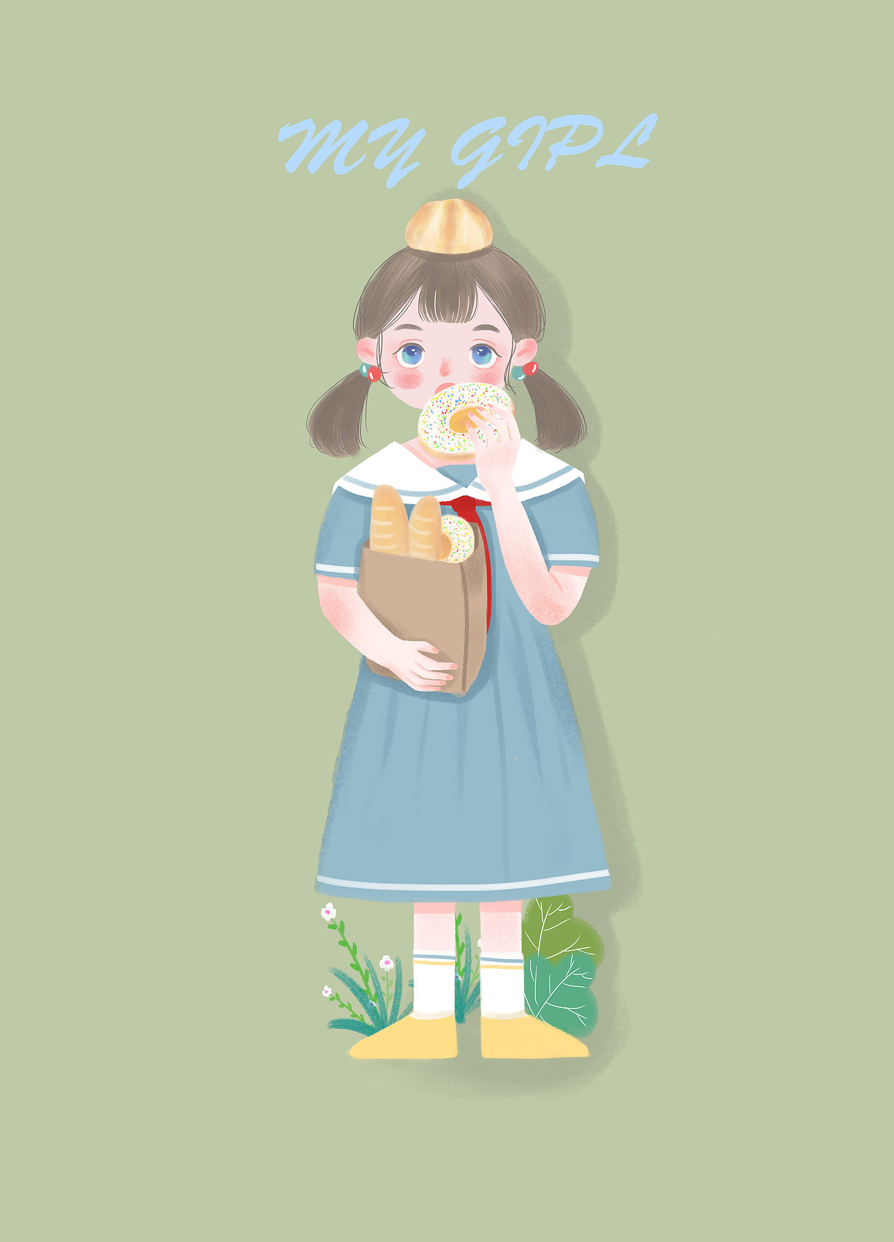 萌女孩——食物系列（图ZMjMzNjI2NTcy） - 商业插画 - 站酷设计师崇明山原创素材 - 站酷ZCOOL