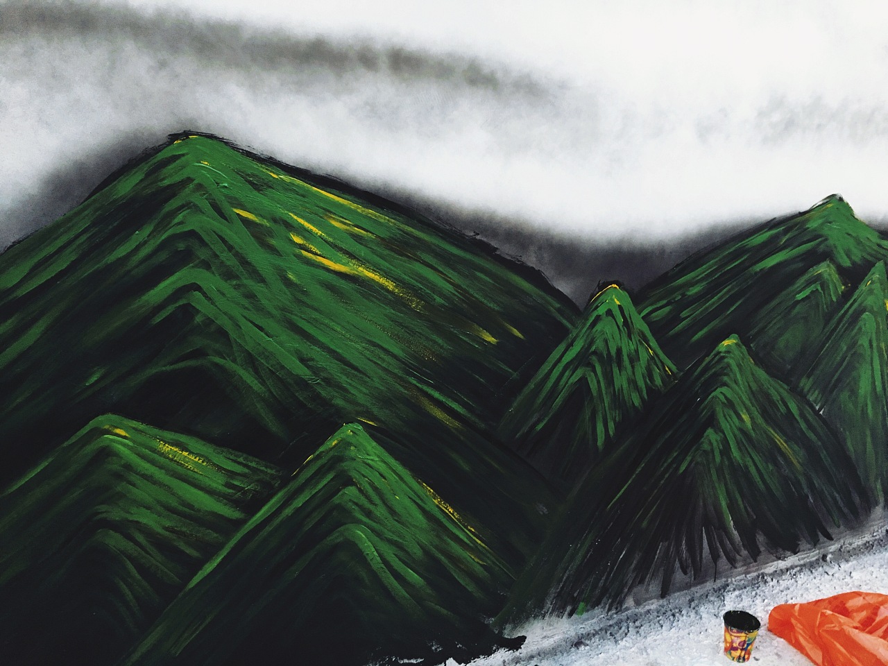 墙画----大山|插画|新锐潮流插画|加冰咬可乐 - 原创作品 - 站酷