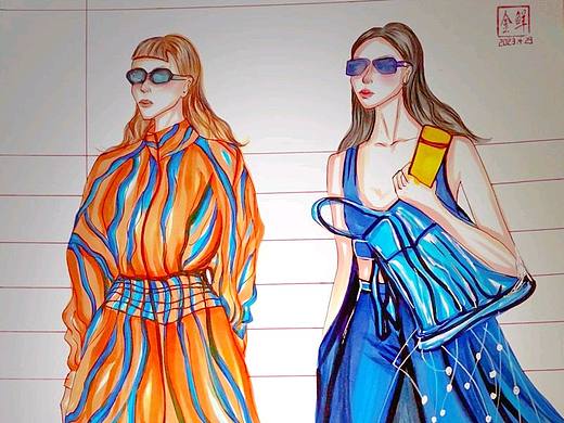 閨蜜（個人主頁-ZNjUwODQ0MTY=） - 休閑/流行服飾 - 站酷設(shè)計師金鮮繪原創(chuàng)素材 - 站酷ZCOOL