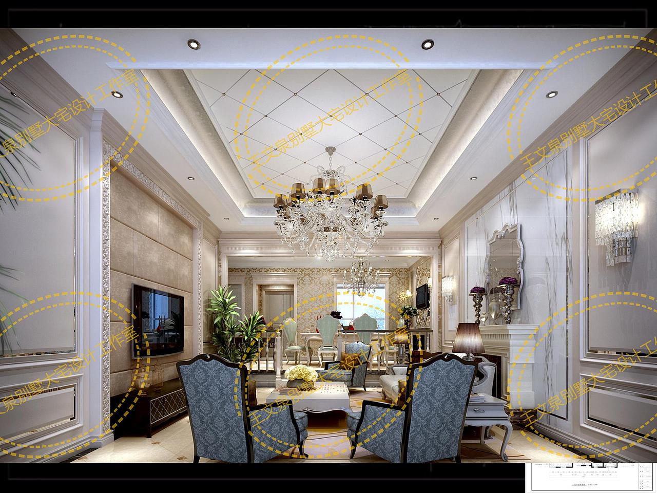 邯郸简欧风格别墅样板间 王文泉别墅大宅设计工作室