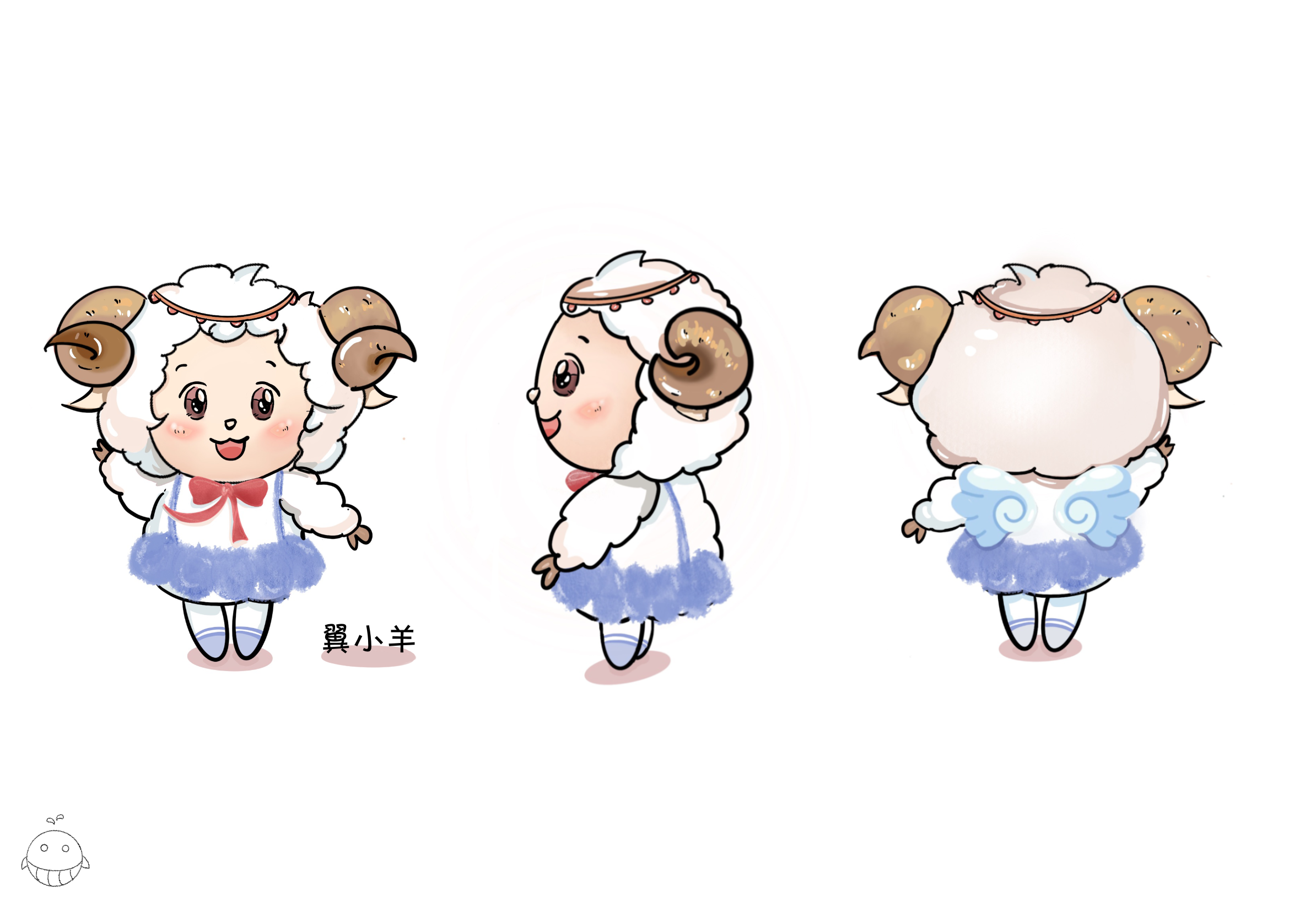 翼小羊 ip 吉祥物设计|平面|ip形象|是鲸鱼哦 - 原创作品 - 站酷