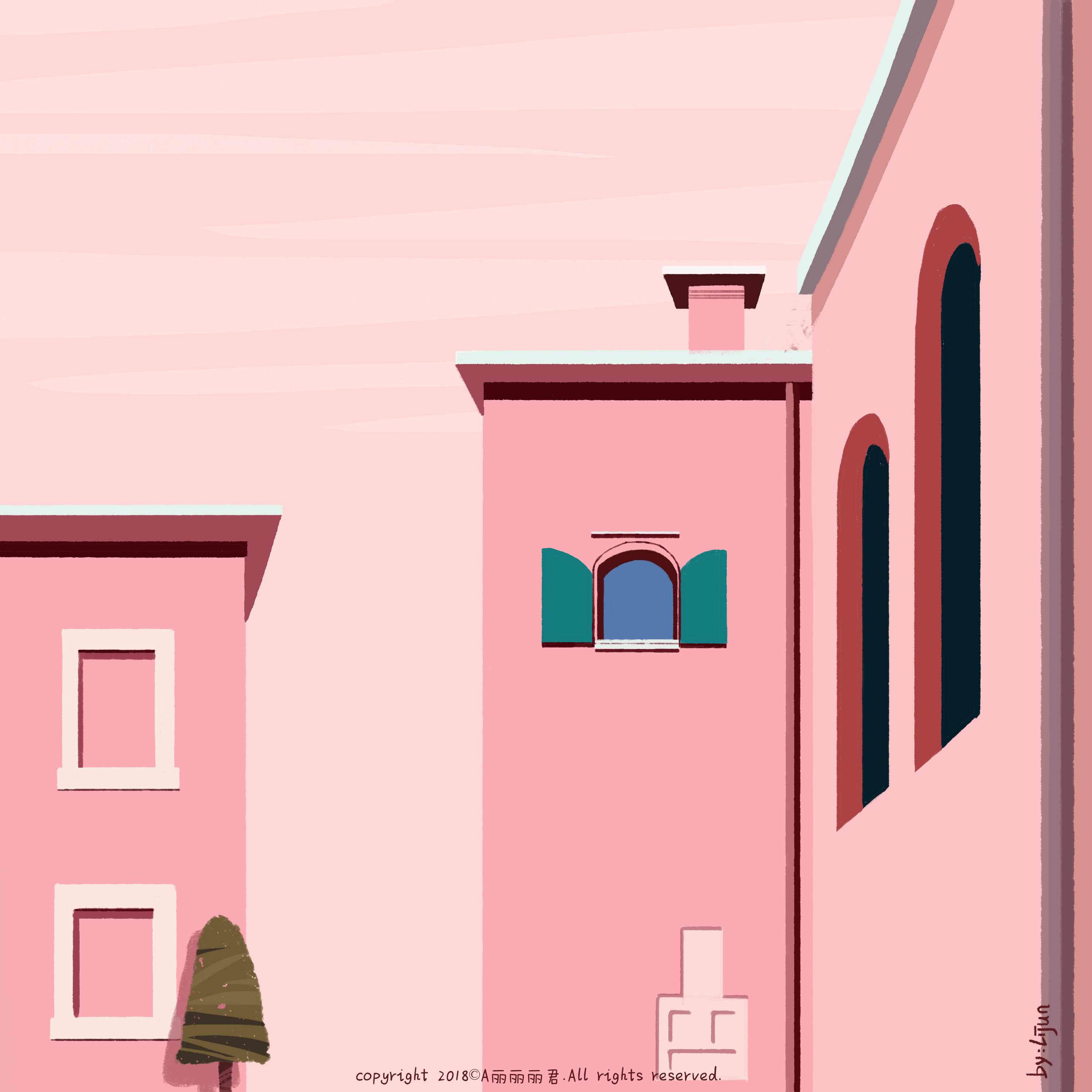 粉红房子 粉红天