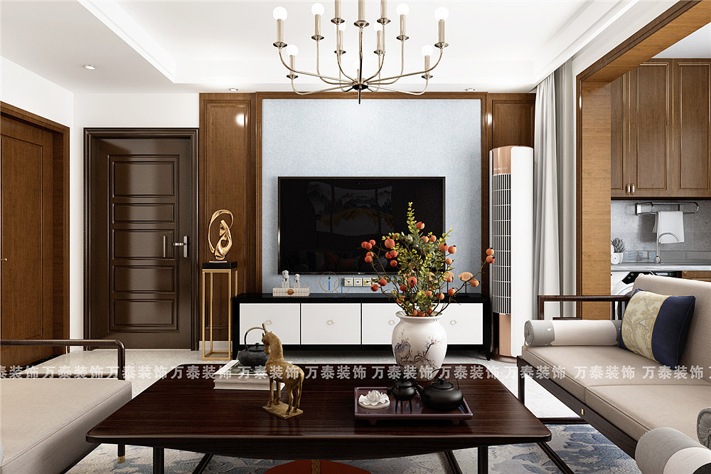 绿地国际城牡丹名都装修-新中式风格济南万泰装饰装修