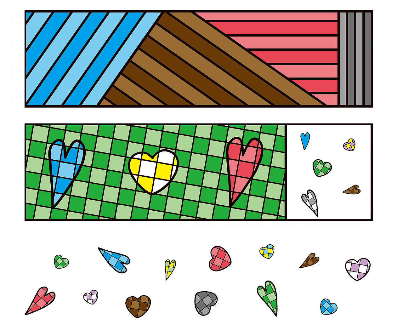 原创格子心图案