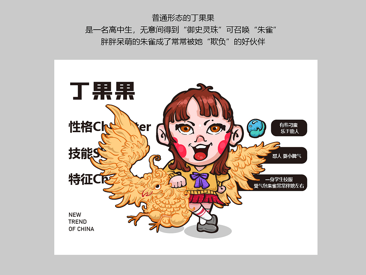 新国潮人物插画 角色-丁果果（图ZMjc4NTg1NDAw） - IP形象 - 站酷设计师大晟的HAPPYDAY原创素材 - 站酷ZCOOL