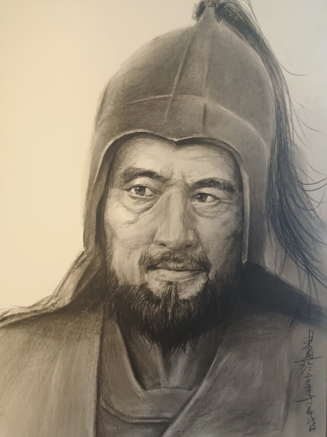 水浒人物系列素描画 天暗星杨志