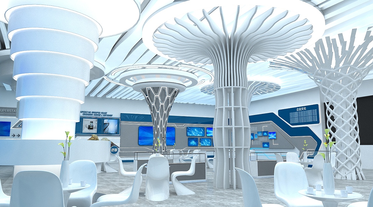 前锋公司企业科技展厅设计3d效果图