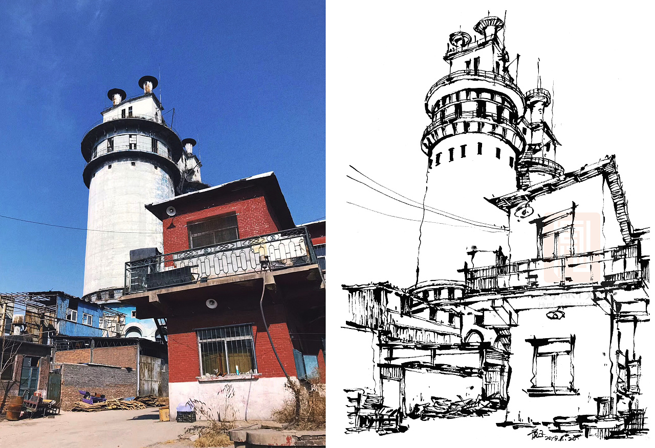 最近的钢笔速写街景作品