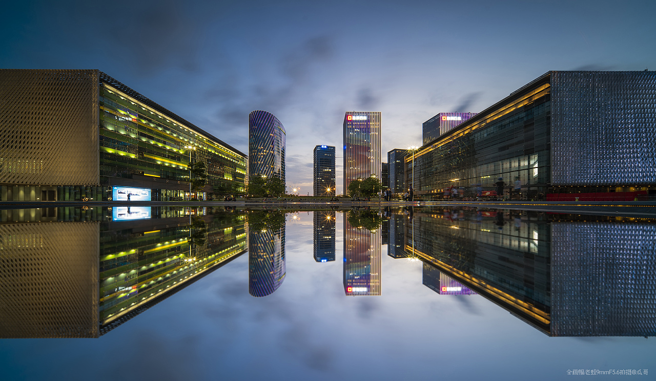 深圳街头广角建筑摄影