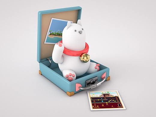 C4D箱子貓建模渲染練習(xí)（個(gè)人主頁(yè)-ZNDY5MjEwNTY=） - 人物/生物 - 站酷設(shè)計(jì)師吖琉原創(chuàng)素材 - 站酷ZCOOL