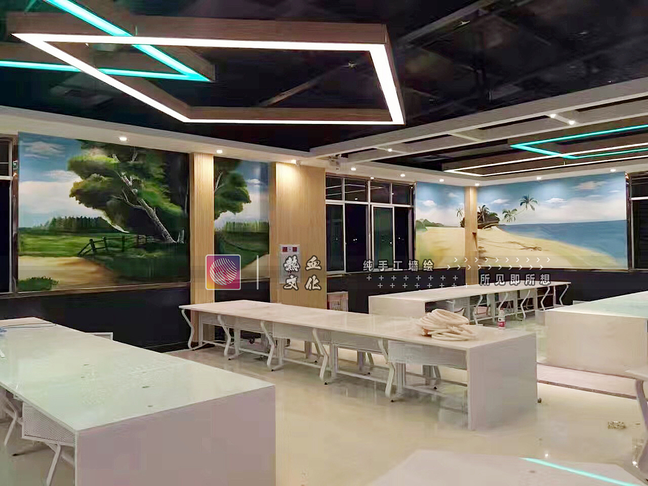 网咖墙绘石排鑫盟网络会所 墙绘壁画