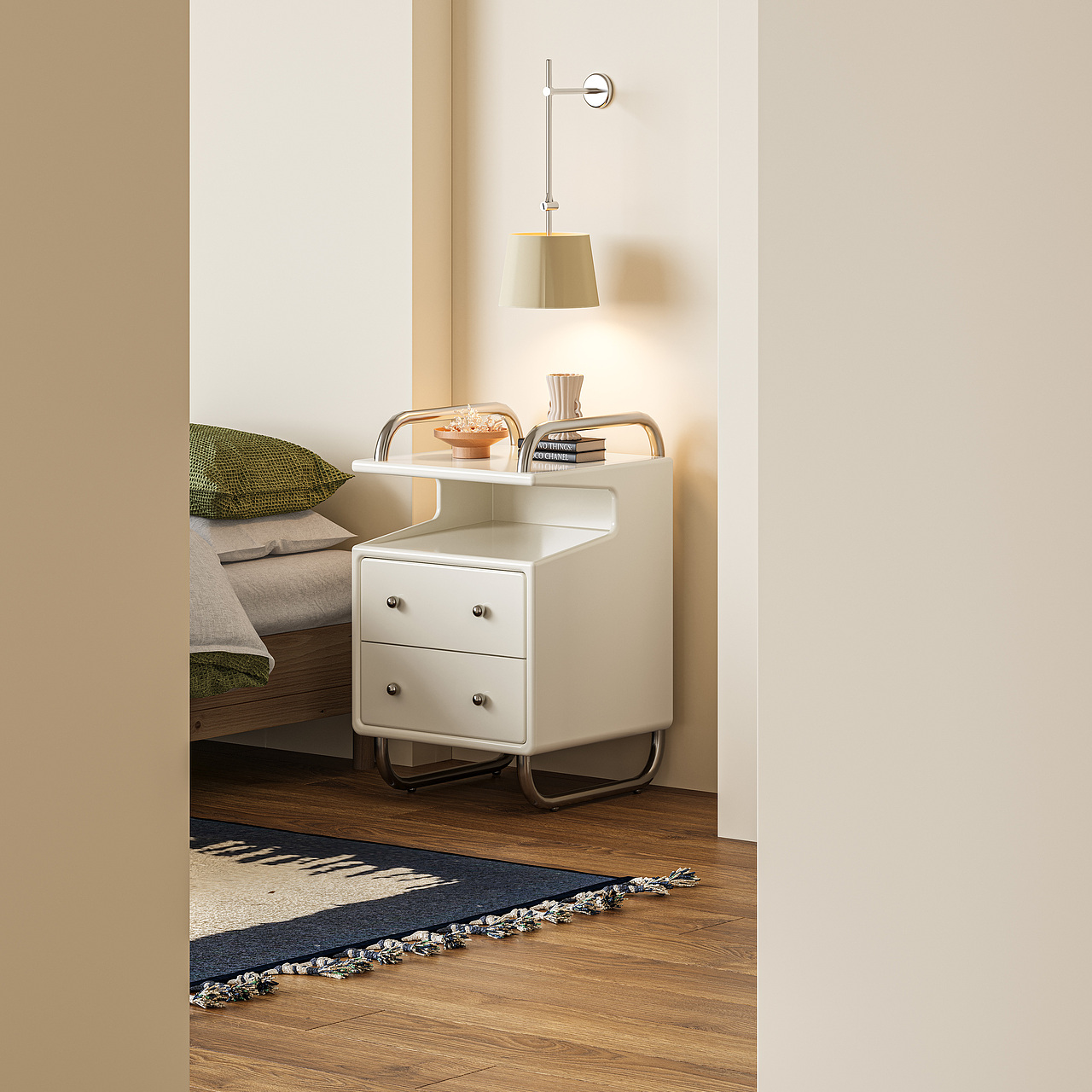 奶油床头柜（图ZMzU4NzExMzMy） - 生活用品 - 站酷设计师川田野产品新闻发原创素材 - 站酷ZCOOL