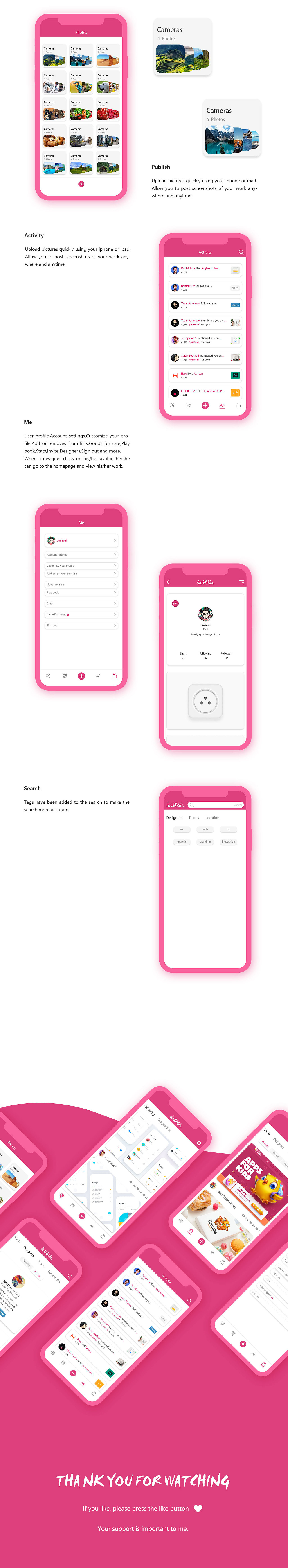 Dribbble App Redesign（图ZMTE5NTcyMzQw） - APP界面 - 站酷设计师设计师yeah原创素材 - 站酷ZCOOL