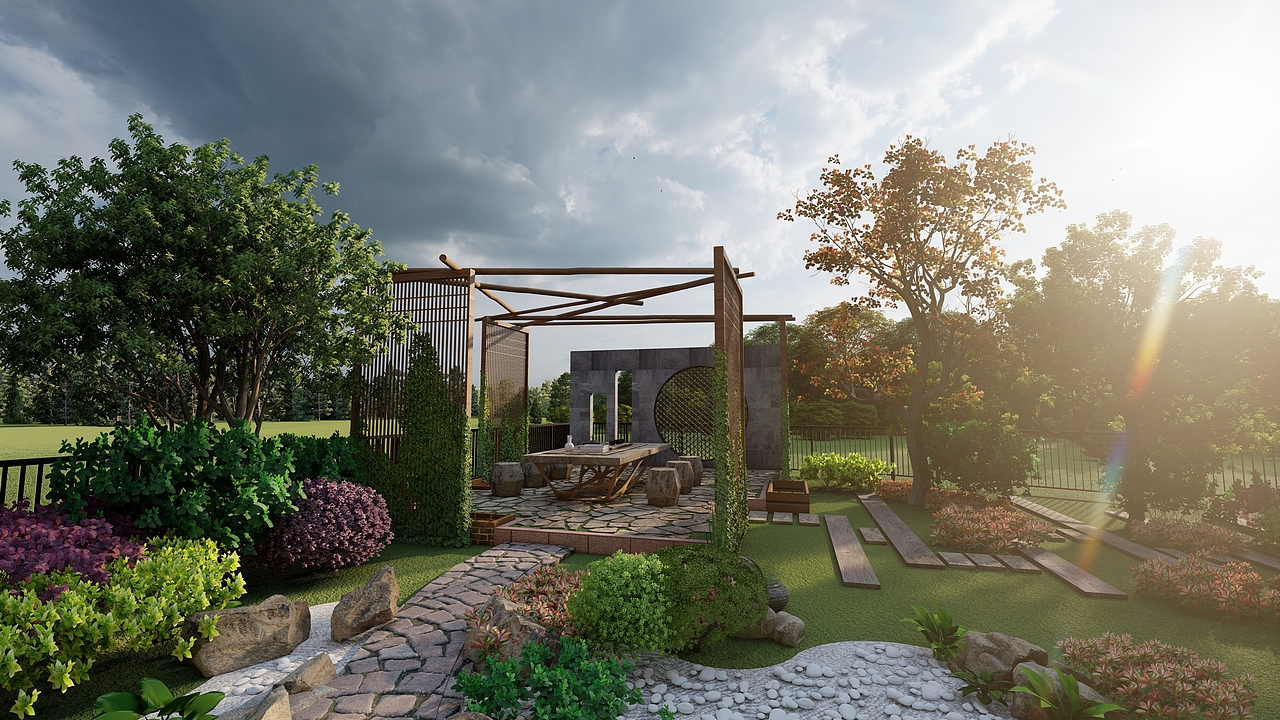 武汉万科高尔夫别墅花园设计  设计师:焦学杰