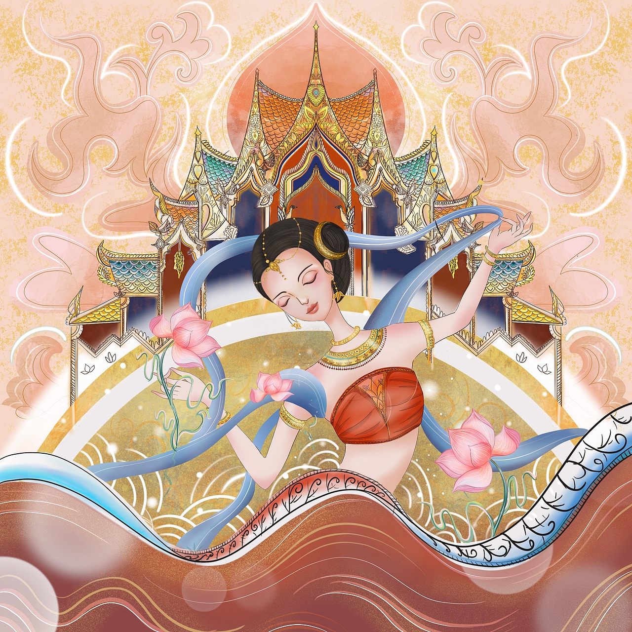 泰国元素(商业)（图ZMTg5NjE0MDgw） - 商业插画 - 站酷设计师Mag木兰原创素材 - 站酷ZCOOL