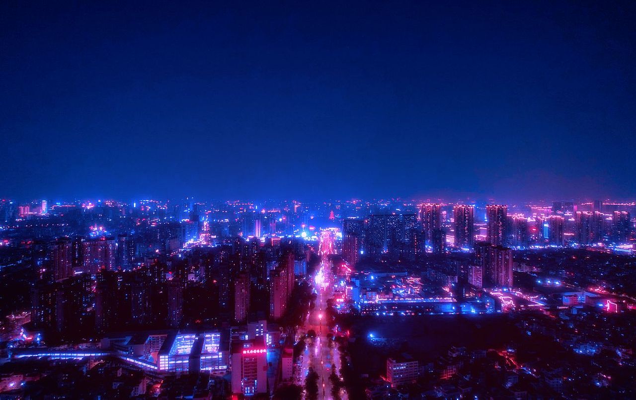 赛博朋克城市夜景
