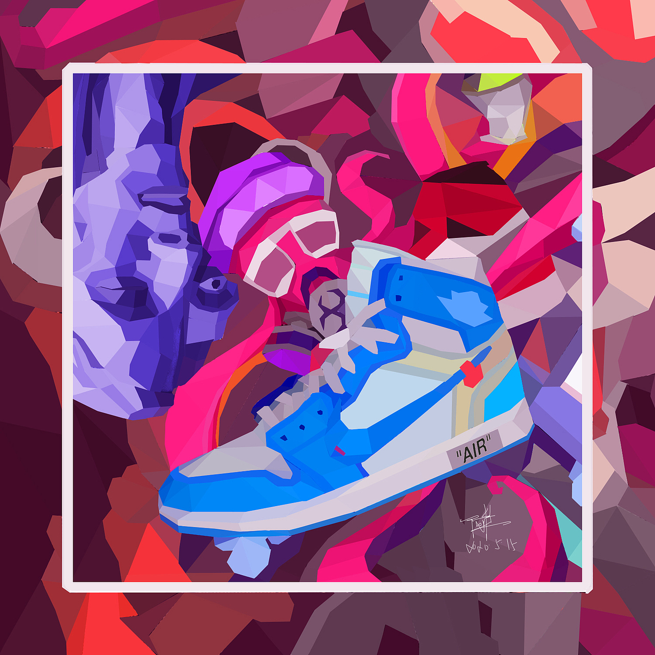 黑人抬棺（AJ系列）色块插画练习（图ZMjA2ODQzMjE2） - 创作习作 - 站酷设计师AiIaEi原创素材 - 站酷ZCOOL