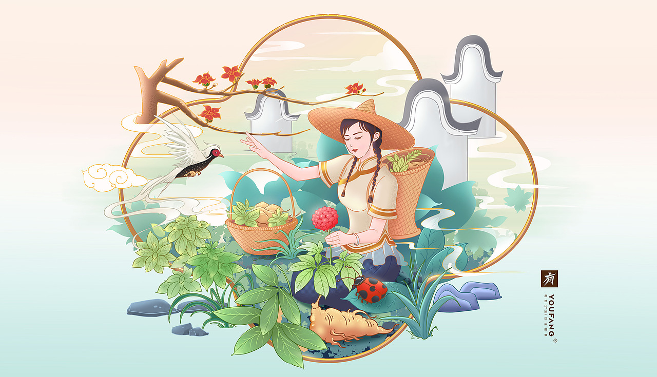 岭南文化（图ZMjU3OTc2MjI0） - 商业插画 - 站酷设计师有方设计所原创素材 - 站酷ZCOOL