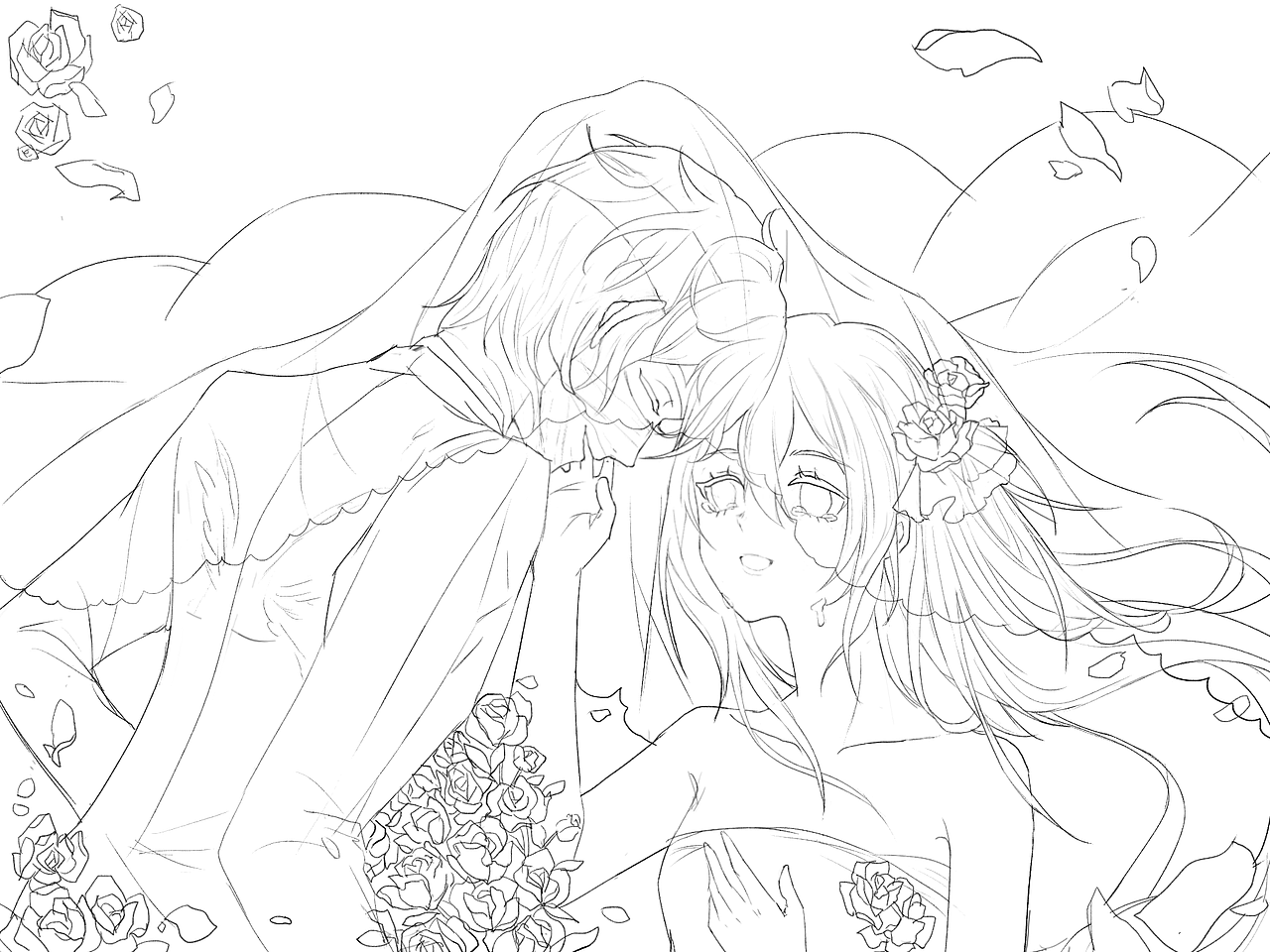 七夕贺图,双人插