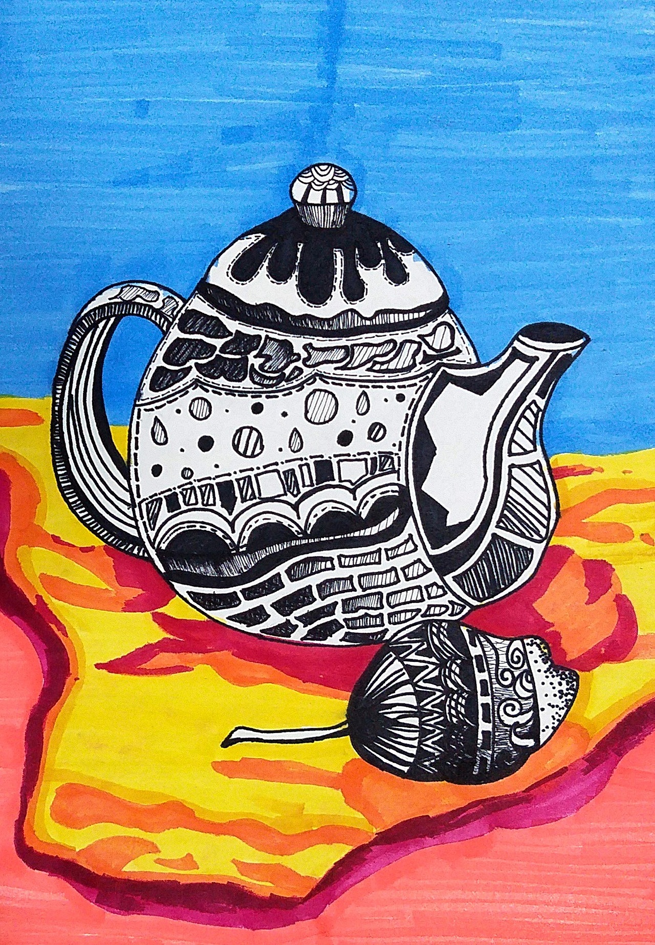 学生作品“创意线描静物”!