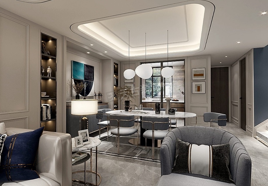 东原旭辉江山樾装修,江山樾别墅设计 ,现代美式效果图