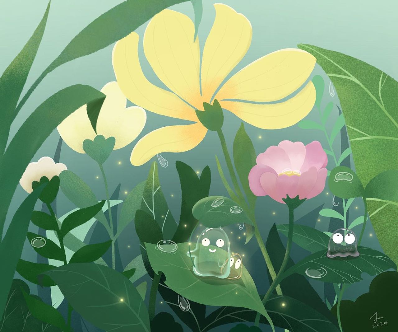 雨中的小精灵|插画|创作习作|扎西甲_原创作品-站酷zcool