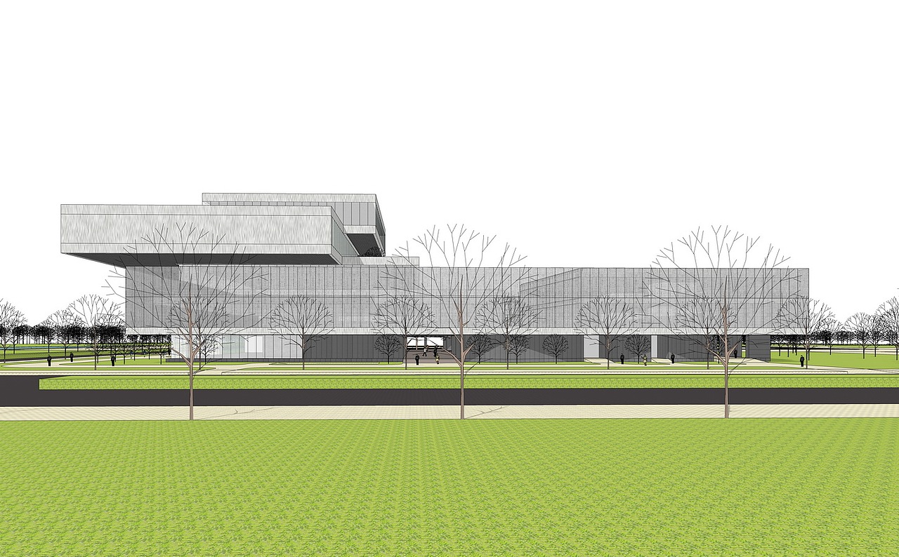 文化馆建筑设计su模型下载